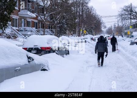 Montreal, Canada 17 February 2025 Cars covered with snow after major