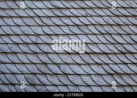 Curved slate shingles Stock Photo