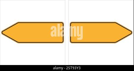 Two blank directional arrow signs pointing left and right, perfect for customization and adding text or symbols Stock Vector