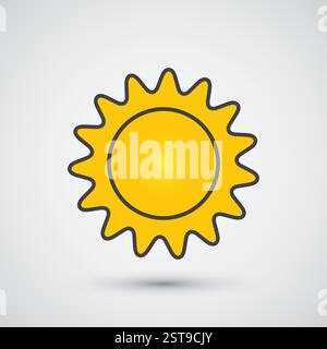 Sun Logo Design Flat Icon Template Stock Vector