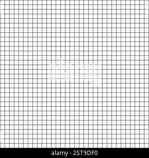 Grid pattern background. Black square outline. Geometric seamless texture. Abstract tiled structure. Stock Vector