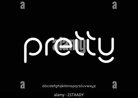 Modern decorative sans serif alphabet display font vector illustration Stock Vector