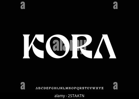 Unique elegant decorative serif retro style alphabet display font vector Stock Vector