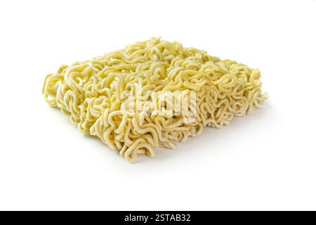 An image of briquette of yellow noodles. chinese noodles Stock Photo