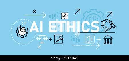 AI ethics conceptual smart machine deep learning engine data programming privacy policy guidelines technology optimization AI artificial intelligence Stock Vector