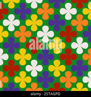 Xmas flower pattern in seamless vector style with festive geometric design. Ideal for Christmas wallpapers, backgrounds, and stylish decorative prints Stock Vector