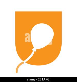 Initial Letter U Balloon Symbol For Kids Logo Design Stock Vector