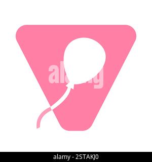 Initial Letter V Balloon Symbol For Kids Logo Design Stock Vector