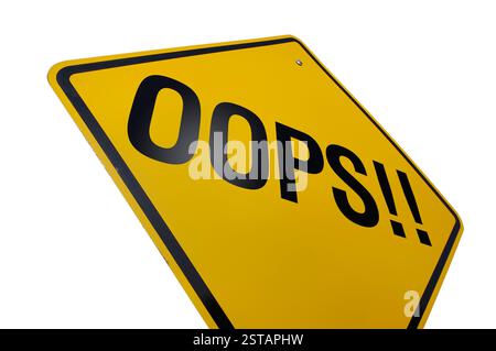 Oops! Road Sign Isolated Stock Photo
