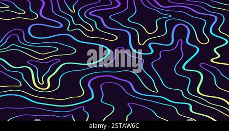 Futuristic neon abstract topography background Stock Vector