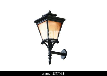 vintage street wall lantern isolated on a white background Stock Photo