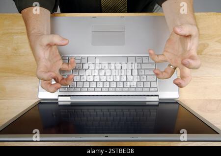 Man using laptop Stock Photo
