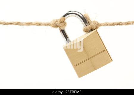 Poor Security Lock Isolated Stock Photo