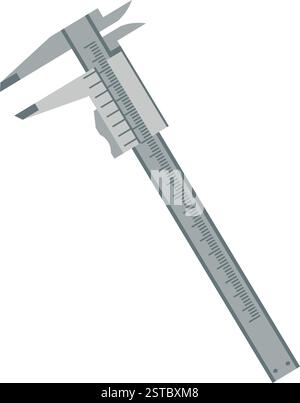 Professional steel Vernier caliper isolated: precision measuring tool Stock Vector