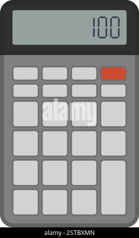Digital calculator with number on the display isolated, maths and accounting concept Stock Vector