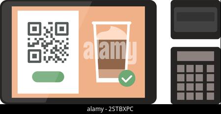 Coffee vending machine digital display and control panel: sale and payments concept Stock Vector