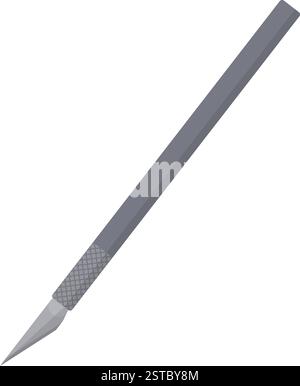 Precision utility knife with sharp blade, isolated on white background Stock Vector