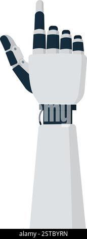 AI robot hand pointing or selecting something, isolated on white background Stock Vector