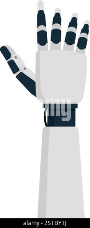 AI robot raised hand isolated, technology and artificial intelligence concept Stock Vector