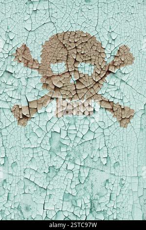 Skull and cross bones on the old wall Stock Photo