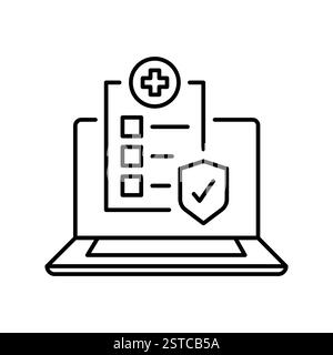 Clinical medical protocols line icon. Vector isolated element. Editable stroke. Stock Vector