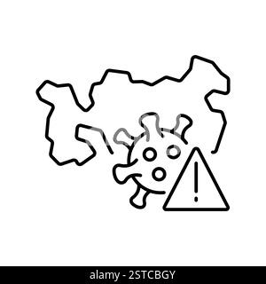 Epidemic early warning system line icon. Vector isolated element. Editable stroke. Stock Vector