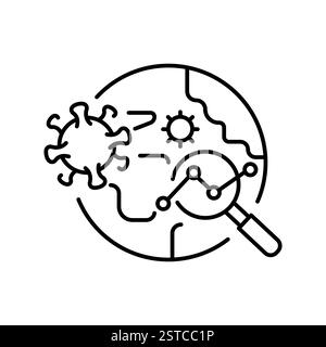 Epidemiological surveillance line icon. Vector isolated element. Editable stroke. Stock Vector