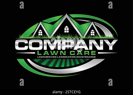lawn care logo design creative idea vector design inspiration Stock Vector