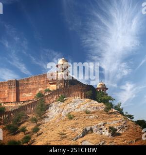 Amber fort on the hill. India Stock Photo