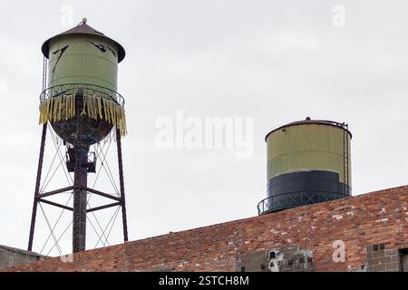 Old abandoned boarded up factory in Detroit Michigan on a cloudy day Stock Photo