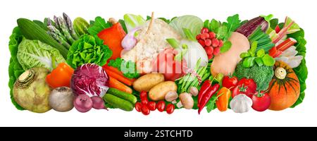 Fresh vegetables isolated on white background Stock Photo