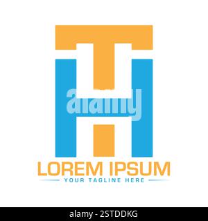TH Letter Logo Design Stock Vector