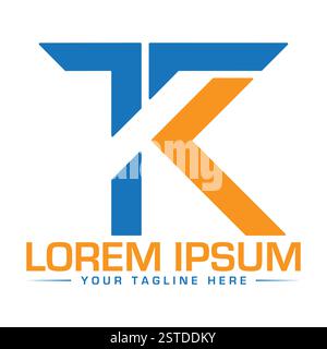 TK Letter Logo Design Stock Vector
