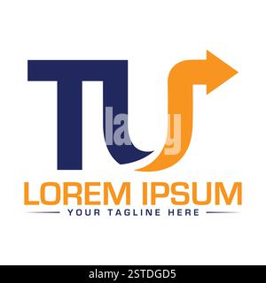 TU Letter Logo Design Stock Vector