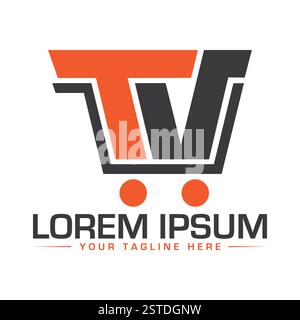 TV Letter Logo Design Stock Vector
