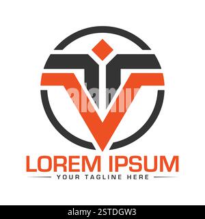 TV Letter Logo Design Stock Vector