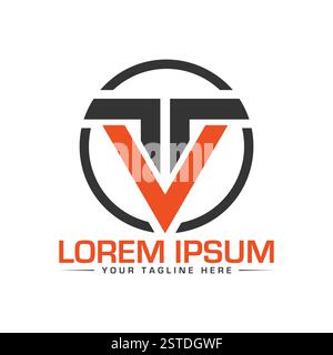 TV Letter Logo Design Stock Vector