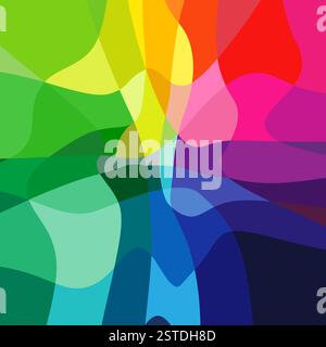 Abstract stained glass colorful texture. Artistic background. Copy space design. Graphic template with curved lines and stained-glass pattern Backdrop Stock Vector