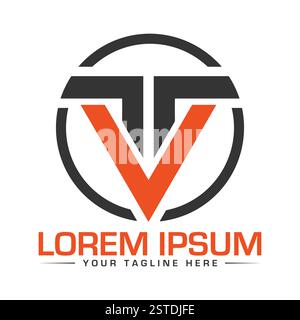 TV Letter Logo Design Stock Vector