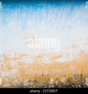 Dilapidated beige and blue wall texture Stock Photo