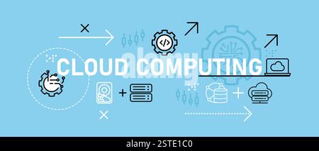 Cloud computing conceptual wireless technology software management modern technology database storage system syncing network access development icon Stock Vector