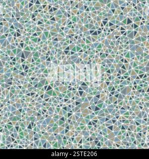 Triangles background design. Rounded solid shapes in frames. Small triangles size. Multicolored style. Repeatable pattern. Stylish vector tiles. Stock Vector