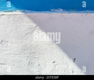 White and blue painted wall Stock Photo