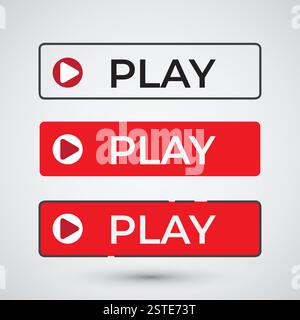 Play button on white background Stock Vector
