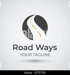 Road Logo Design Icon Template Stock Vector