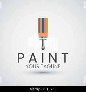Paint Logo Design Flat Icon Template Stock Vector