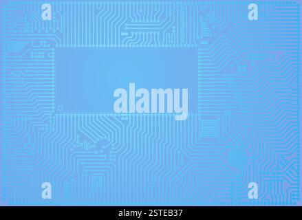 Hi-tech abstract blue circuit board background Stock Photo