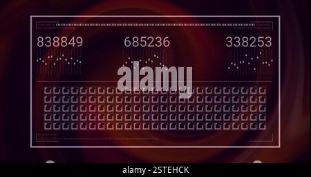Digital data processing and encryption algorithm image over abstract background Stock Photo