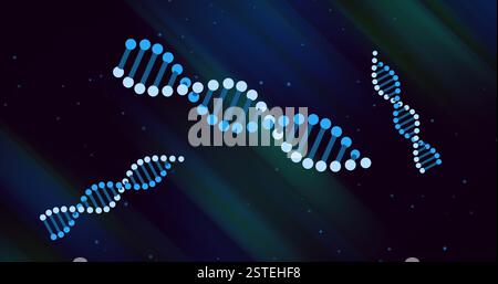 DNA strands and binary coding, scientific data processing image Stock Photo