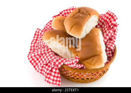 Bread rolls in a basket Stock Photo
